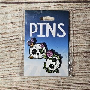 Gothic Skull rose pins